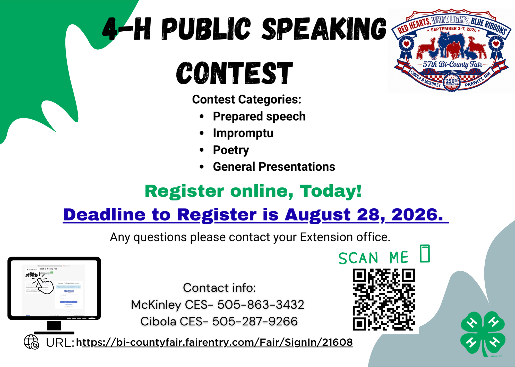 4H Public Speaking Countest McKinley BiCounty Fair 2026