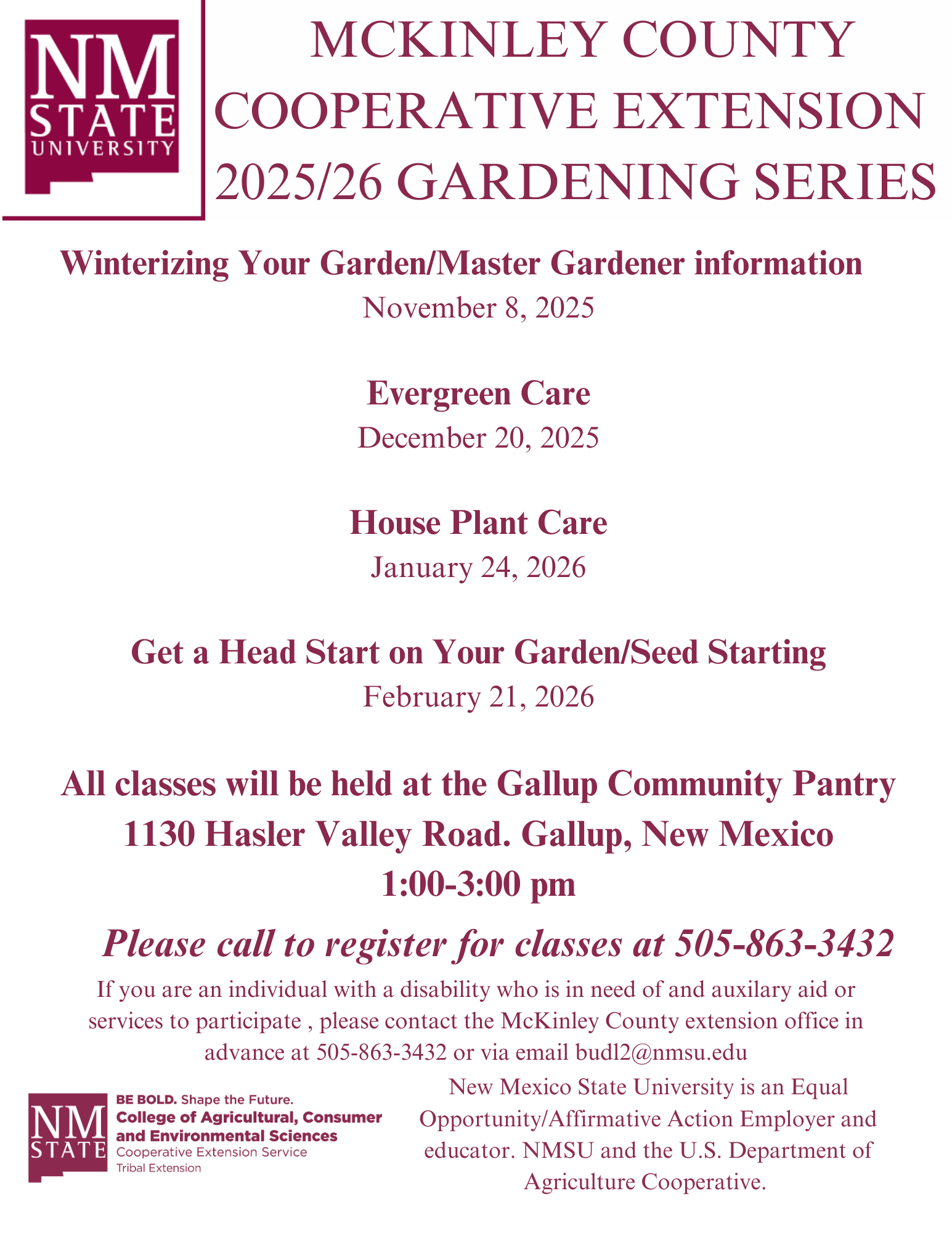 Gardening Series Flyer